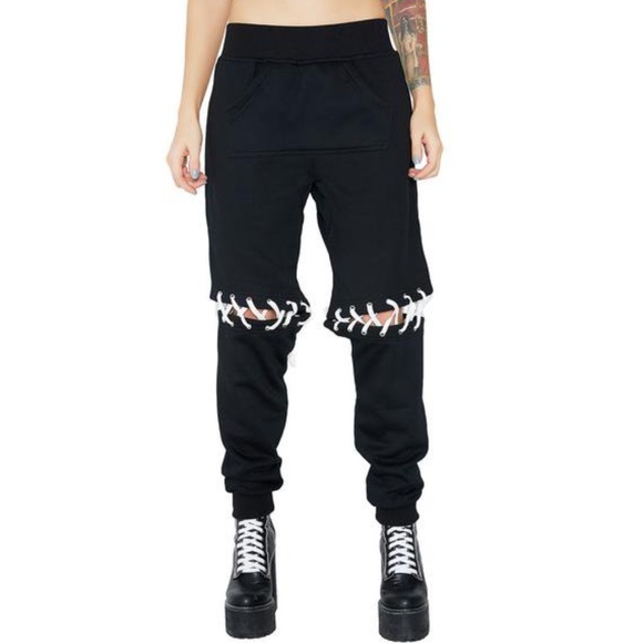 Current Mood Pants - Current Mood ILL WILL LACE-UP SWEATPANTS